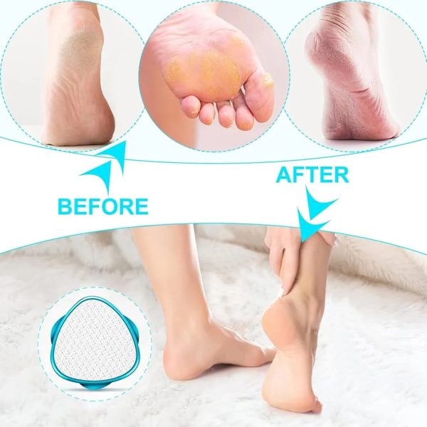 2 In 1 Double-sided Nano Glass Callus Remover & Crystal Hair Eraser – Safe & Quick Foot File, Dead Skin & Hard Callus Remover, Painless Epilator For Women, Portable Pedicure Tool (random Color)