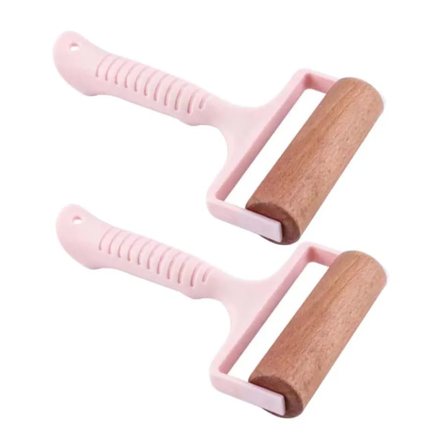 2pcs Wooden Rolling Pin for Baking – Hand Push Dough Roller with Non-Stick Surface, Lightweight & Kid-Friendly