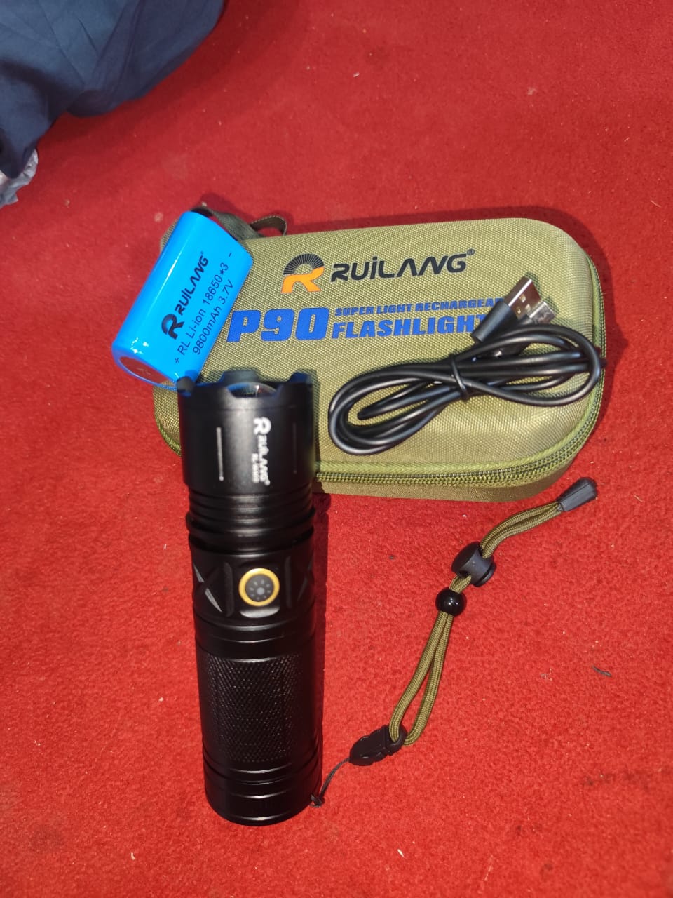 Ruilang P90 High Power Rechargeable LED Flashlight – Ultra Bright Torch with Zoom, Multiple Modes & Type-C Fast Charging