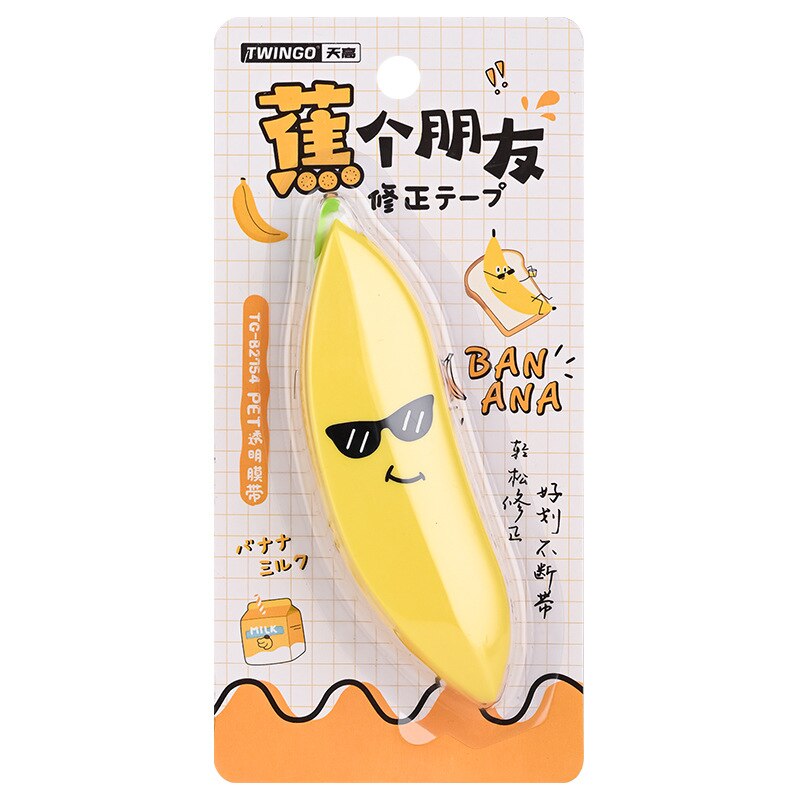 Banana Shaped Correction Tape – Fun & Portable Eraser Tool for Paper, Labels, and More – 14cm