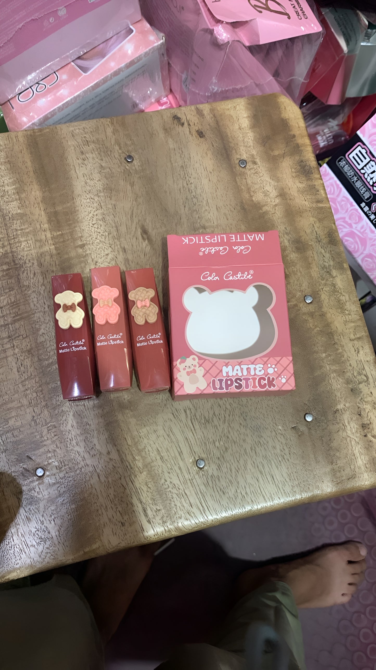 Color Castile Pack of 3 Bear Shape Matte Lipsticks – Long-Lasting, Bold & Vibrant Makeup Essential