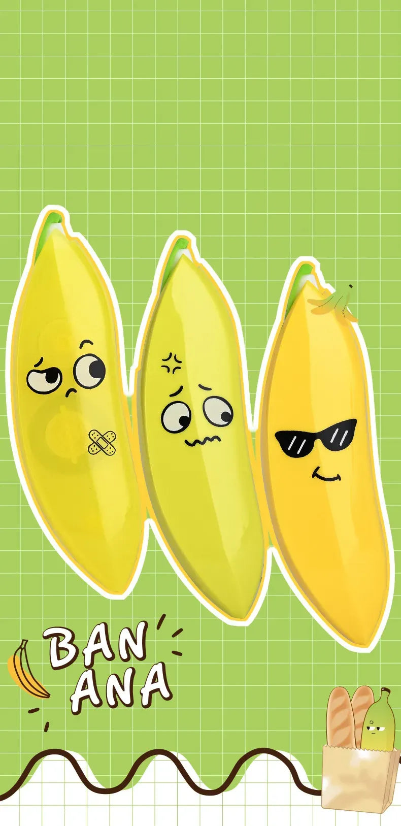 Banana Shaped Correction Tape – Fun & Portable Eraser Tool for Paper, Labels, and More – 14cm