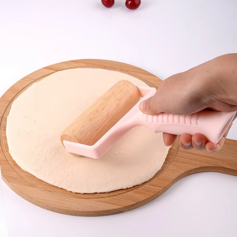 2pcs Wooden Rolling Pin for Baking – Hand Push Dough Roller with Non-Stick Surface, Lightweight & Kid-Friendly