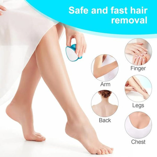 2 In 1 Double-sided Nano Glass Callus Remover & Crystal Hair Eraser – Safe & Quick Foot File, Dead Skin & Hard Callus Remover, Painless Epilator For Women, Portable Pedicure Tool (random Color)