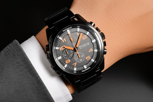 Stainless Steel Men’s Watch – Waterproof, Sporty Design with Box