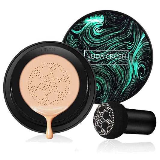 SUNISA Waterproof Mushroom Head Air Cushion Foundation – BB &amp; CC Cream with Moisturizing Liquid Base and Sponge Applicator