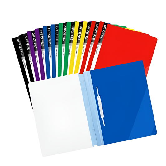 Transparent PVC Clip File for A4 And Legal Documents – Durable, Tear-Resistant, Multicolor Secure Clip Folder for Office, School, Home Use – Lightweight, Portable, and Easy Document Organization (Random Color)