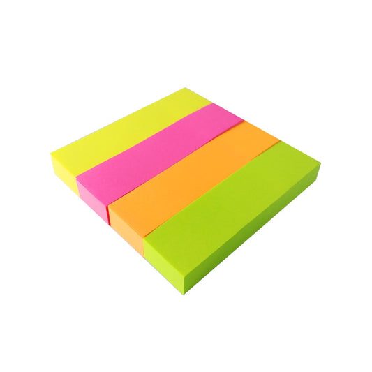 Pack of 100 Sticky Note Multi-Color Tags – Strong Removable Adhesive, Bright Assorted Colors for Office, School &amp; Home Organization