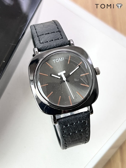 TOMI Original Leather Strap Watch – Waterproof | Box Included | Elegant Design for Everyday Wear