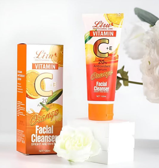 Liru Orange Facial Cleanser 120ml | Professional Care With Vitamin C+e & Orange Extract For Brightening, Deep Cleansing & Daily Skincare