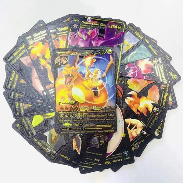 Pokemon Plastic Cards Collection Box – 52 Cards Per Pack | 3d Pokemon Trading Cards | Durable Plastic Cards | Gold, Black & Silver Color Options | Premium Collector’s Edition Gift Set
