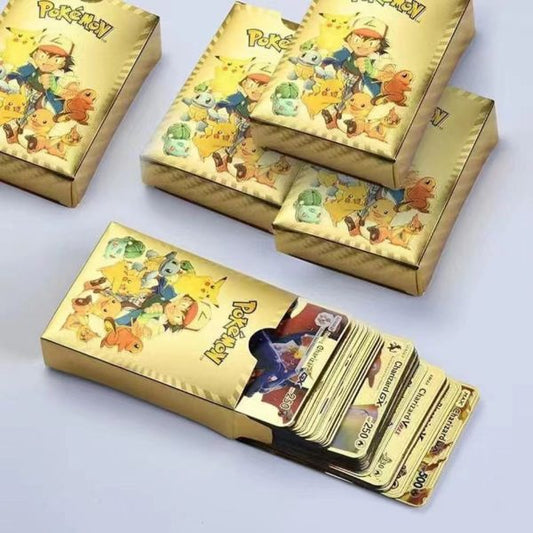 Pokemon Plastic Cards Collection Box – 52 Cards Per Pack | 3d Pokemon Trading Cards | Durable Plastic Cards | Gold, Black & Silver Color Options | Premium Collector’s Edition Gift Set