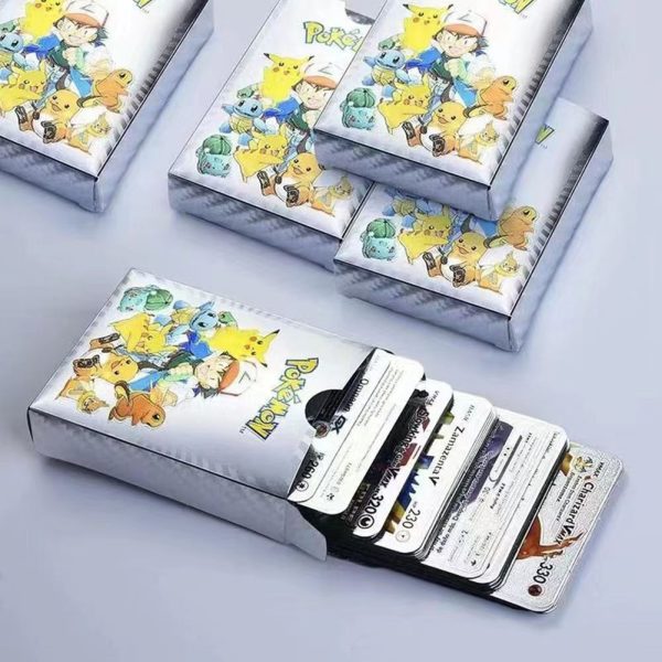 Pokemon Plastic Cards Collection Box – 52 Cards Per Pack | 3d Pokemon Trading Cards | Durable Plastic Cards | Gold, Black & Silver Color Options | Premium Collector’s Edition Gift Set